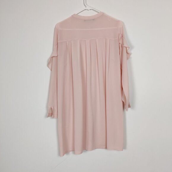 LC Waikiki Women's Button Down Tunis Shirt Size EU 36 Ruffle Feminine Romantic - Picture 2 of 7